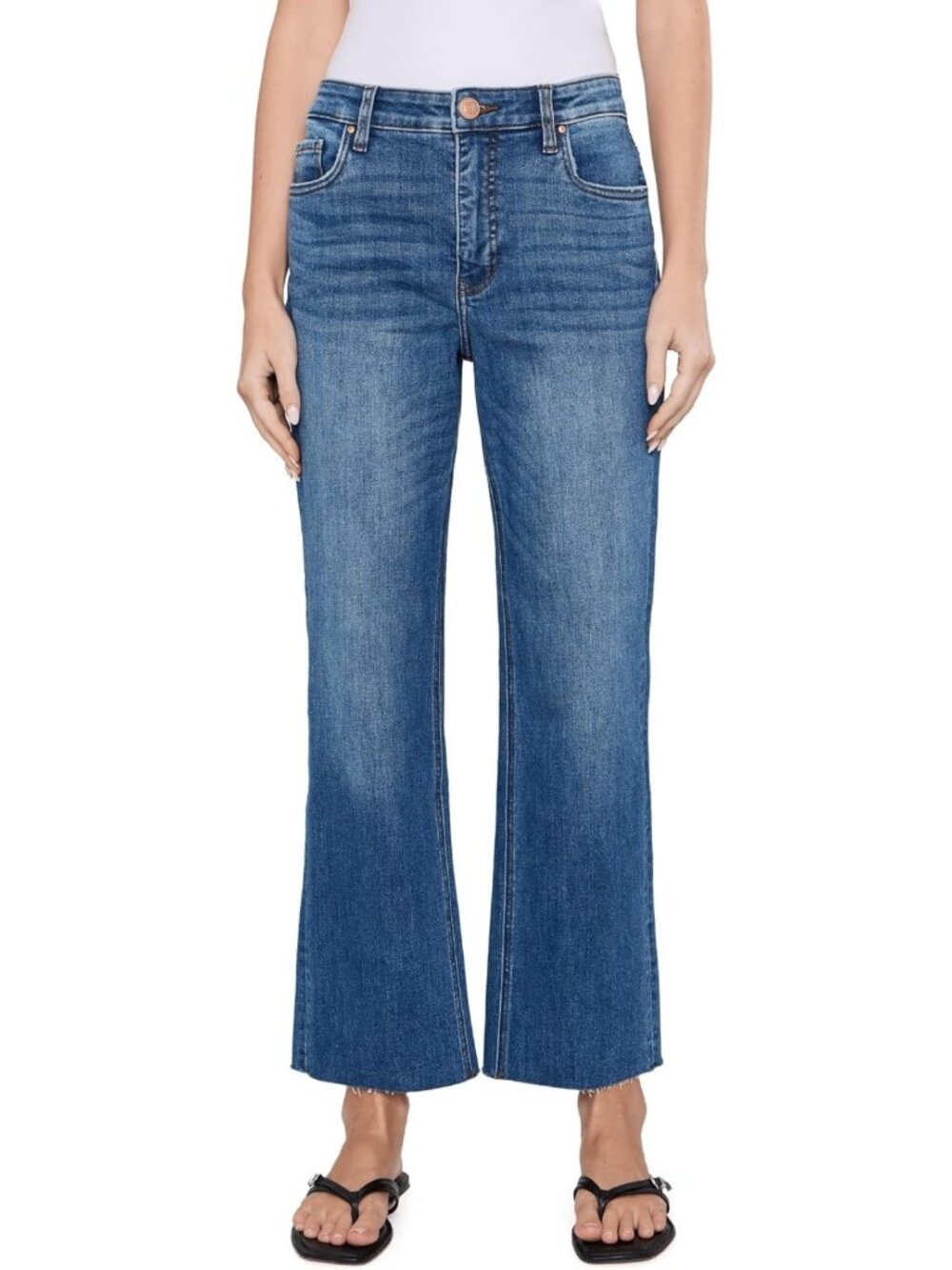 High Rise Ankle Flare Jeans with Clean Hem | Trendy Casual Style, Perfect Fit